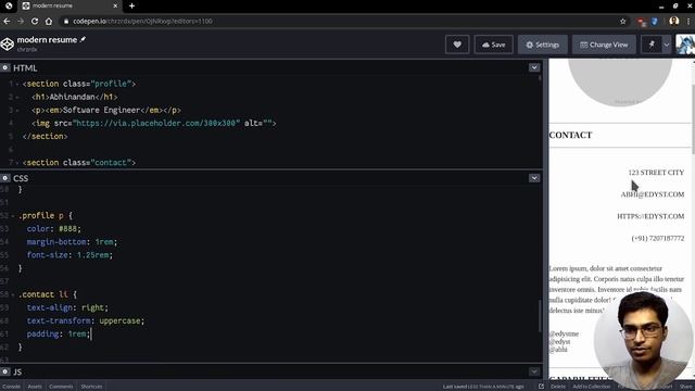 Build a Modern Resume using HTML and CSS | Abhinandan Panigrahi | Edyst