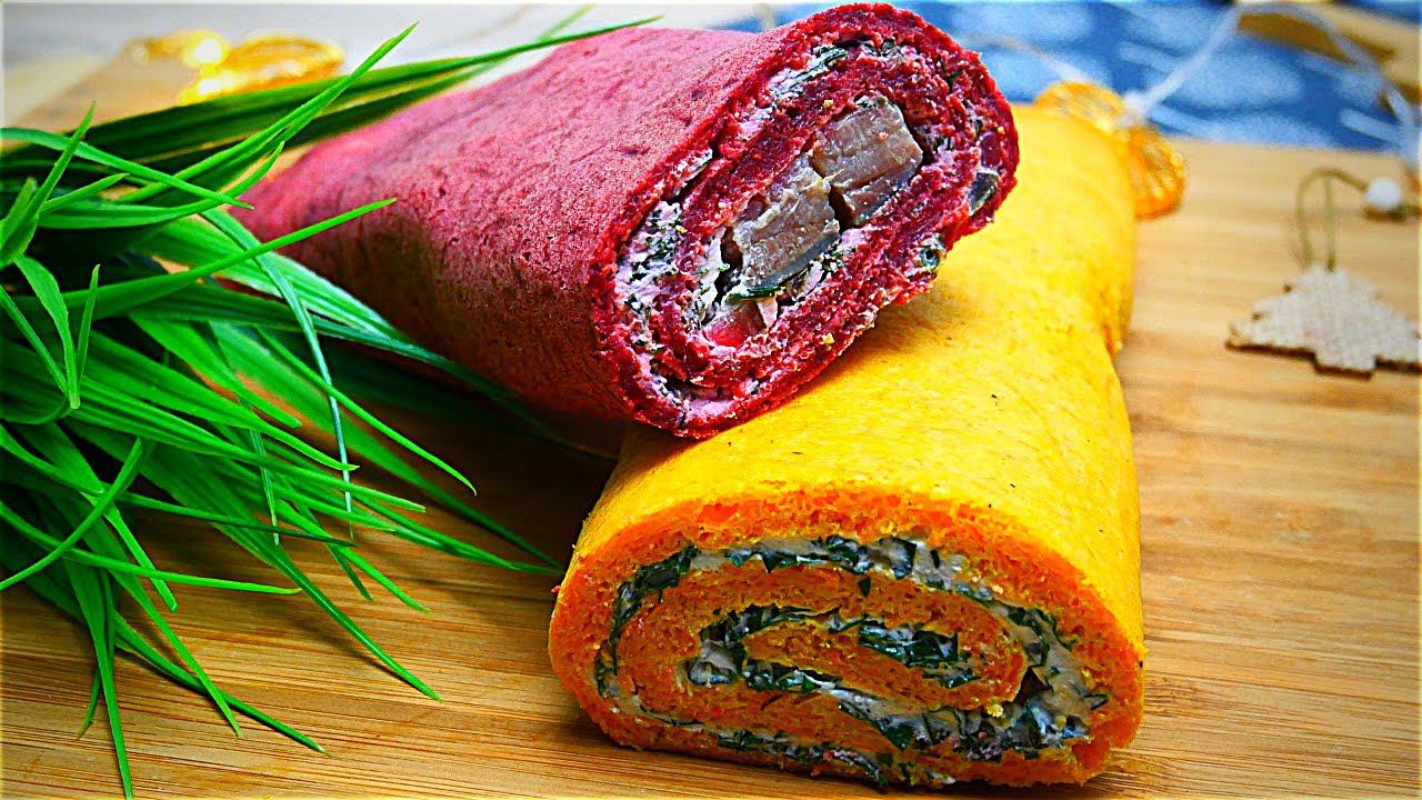 2 Самых ЛЕГКИХ и ВКУСНЫХ закусочных рулета на новогодний стол 2021