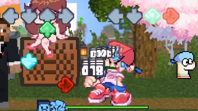 FNF VS MINECRAFT STEVE DEMO HARD (FNF MOD) смотреть онлайн