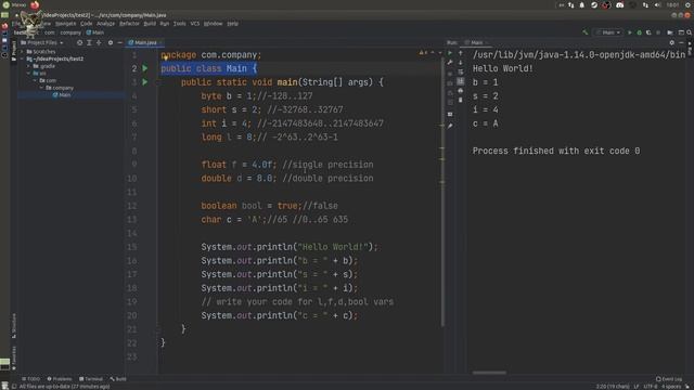 Структура java программы и примитивные типы данных.  Уроки Java #3