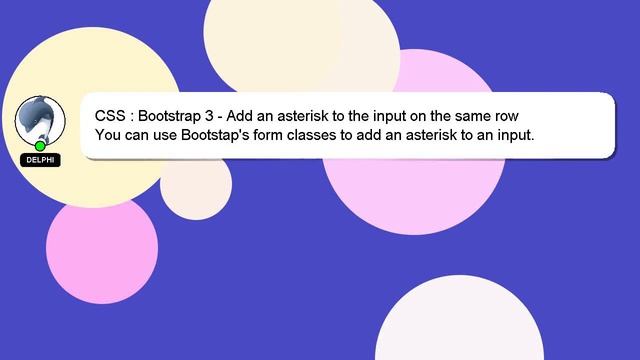 CSS : Bootstrap 3 - Add an asterisk to the input on the same row смотреть онлайн