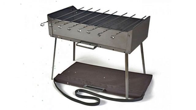 Мангал-дипломат из нержавейки 1,5мм, 570x280x210 (КЕДР) обзор МД-8Нс смотреть онлайн