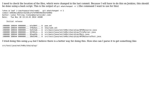 Is there a way using a bash script to get the location of changes made in last git commit? смотреть онлайн