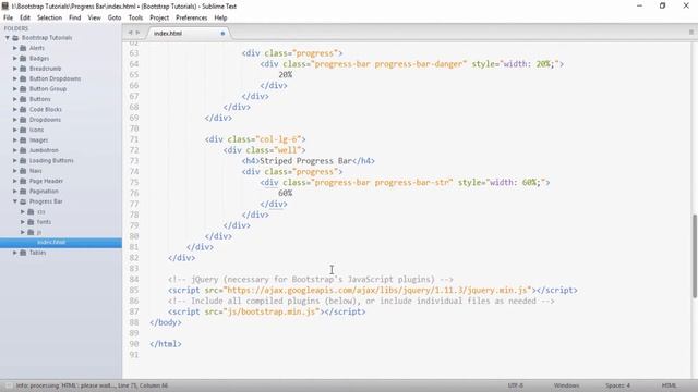Bootstrap 3 Tutorials - #23 Progress Bar смотреть онлайн