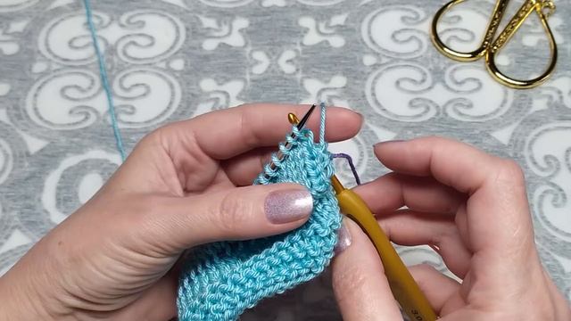 Закрытие петель с подгибом кулиской с помощью крючка.МК.