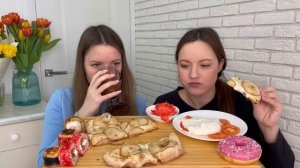МУКБАНГ ПИЦЦА ГОРГОНЗОЛА И ГРУША РОЛЛЫ БУРРАТА MUKBANG PIZZA GORGONZOLA AND PEAR BURRATA ROLLS