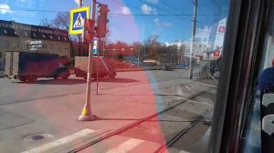 Трамвай ЛМ-99АВ борт 0550 СПб от Хошимина до кладбища