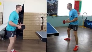 Уроки настольного тенниса: Накат слева в движении