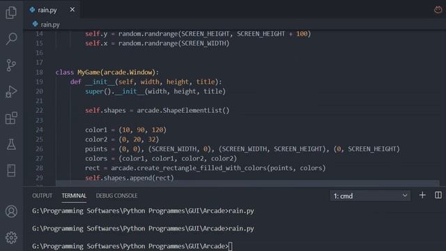 Rain Animation | Python | Background for GameDev