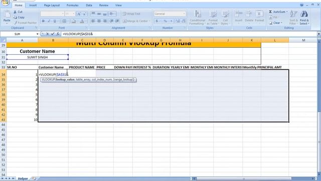 Use of formula and Helper cells in ms excel  | Name manager in excel | V lookup | Drop down List