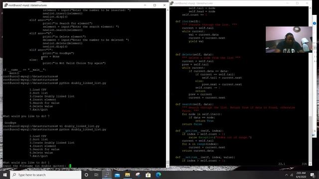 Doubly linked lists in Python смотреть онлайн