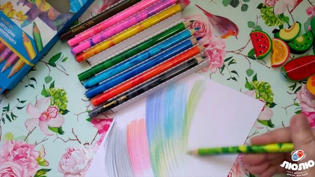 Распаковка и тестирование.Супер мраморные цветные карандаши. смотреть онлайн