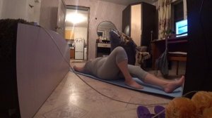 Жизнь в сельском глубинке. Как тяжело быть полным. Делаю зарядку для спины. Влог