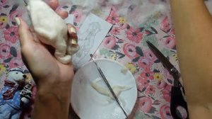 МК ватная игрушка "Мишаня" (Часть 3А). DIY cotton wool toy "Bear" (Part 3A)