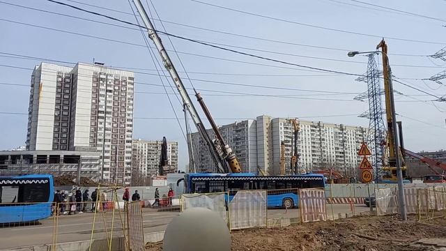 12 апреля 2021 г. Юго-Восточная хорда. Южная Рокада. Строительство продолжается. смотреть онлайн