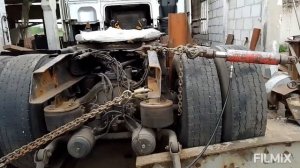 Правка гнутой рамы тягача