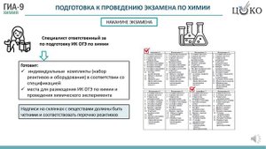 Особенности проведения основного государственного экзамена по химии