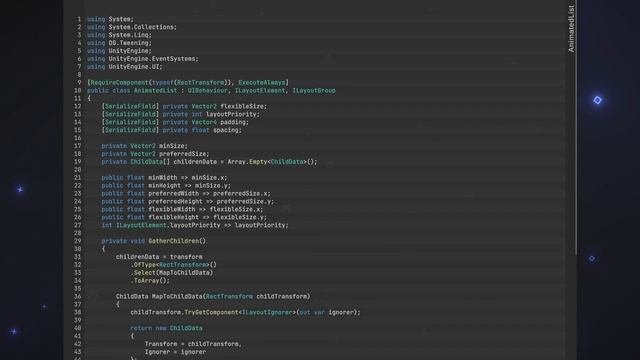 Эксперименты с Unity #12 Анимированный список Unity UI