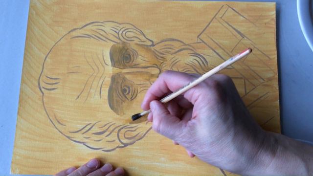 Продолжаем писать икону Святителя Николая на бумаге. Санкирь. ПВА темпера. Часть 2. смотреть онлайн