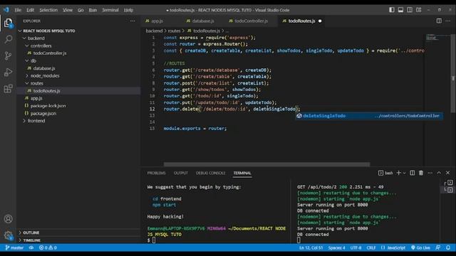 Build a complete REST API Todo list with Nodejs, Mysql & Reactjs (Beginner) смотреть онлайн