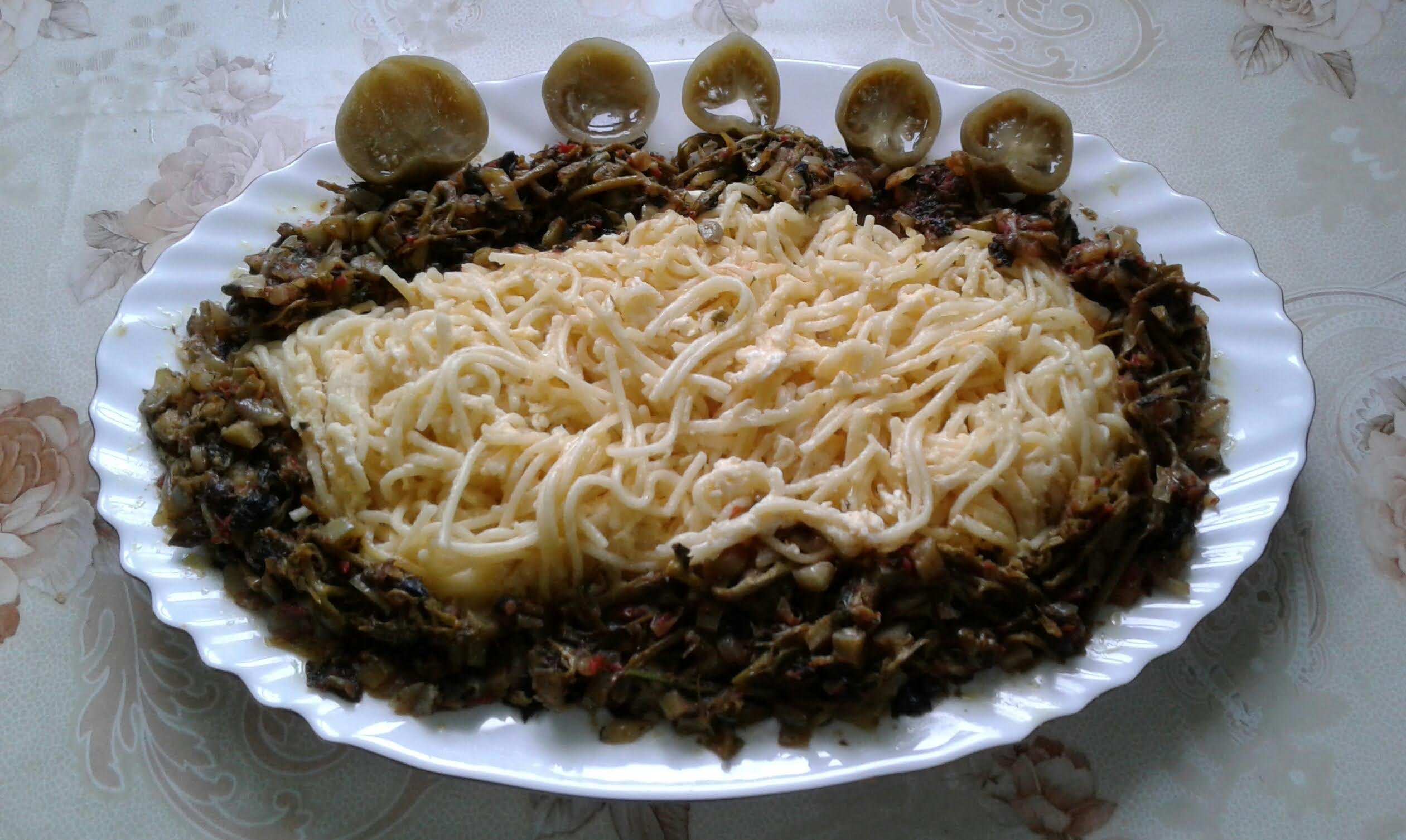 Спагетти с овощами кулинарный рецепт.