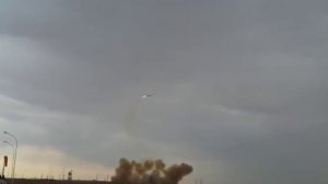 Падение ракеты носителя Протон М на космодроме Байконур