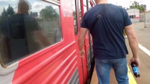 Электропоезд эт2м-073 Сообщением Санкт-Петербург Любань Прибывает на станции Колпино