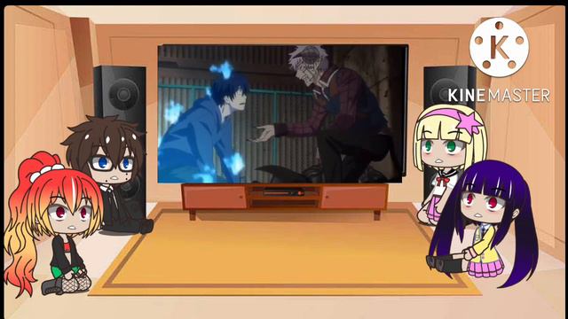 Blue exorcist react to rin 1/4 (end of season 2) смотреть онлайн