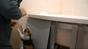 Монтаж угловой,акриловой ванны ч.4