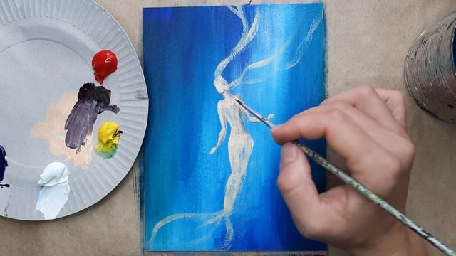 РУСАЛОЧКА |Конечно, Ариэль? Рисуем красками шаг за шагом✌