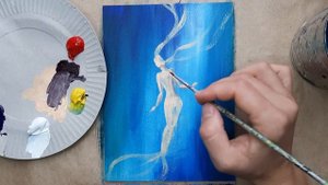 РУСАЛОЧКА |Конечно, Ариэль? Рисуем красками шаг за шагом✌