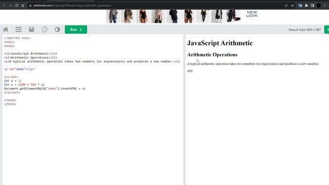 16_JS Arithmetic Operators. Арифметические операторы JavaScript Operators. Tutorial w3schools.com.
