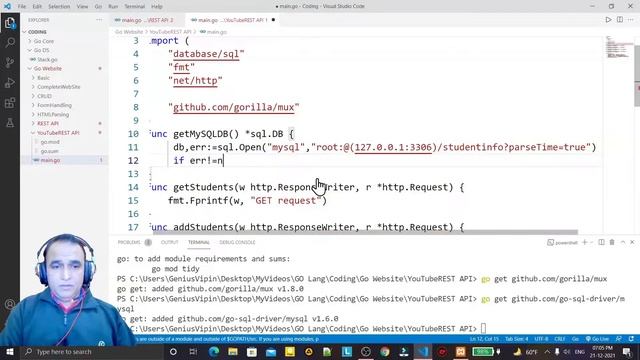 Golang REST API with Mux and MySQL - Part 1 | Golang REST GET API | Dr Vipin Classes