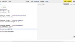 JavaScript Implement A Queue With Two Stacks