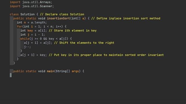 Insertion Sort in JAVA смотреть онлайн