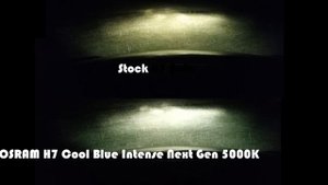 Osram Cool Blue Intense Next Gen 5000K H7 vs  Stock H7 Bulb