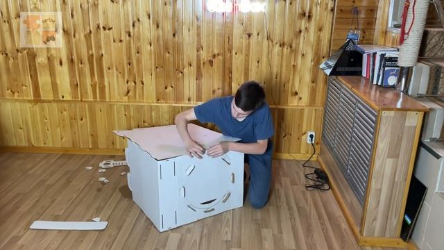 Kartondan tayyorlangan kir yuvish mashinasi. смотреть онлайн