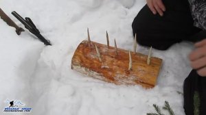 ЛОВУШКА НА ЗАЙЦА "ЗИМНИЕ РОЖНЫ". Редкий вариант бушкрафт ловушки для скрытой установки в снегу.