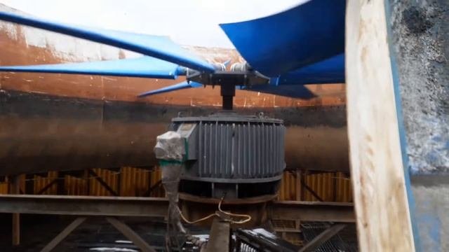 Запуск промышленного вентилятора градирни