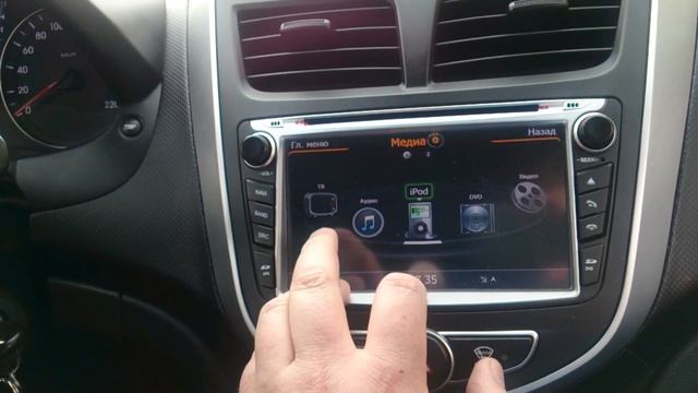 Hyundai Solaris Хюндай Солярис штатная магнитола Unison от Winca S100 смотреть онлайн