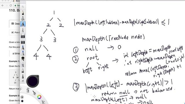 LeetCode Tutorial 110. Balanced Binary Tree