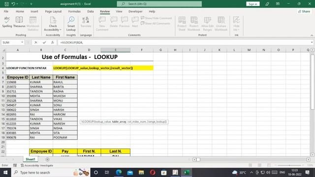 Excel Learning Mantra Tutorial in Hindi | Assignment-9 #aaetclasses #excel #exceltutorial #vlookup