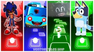 Sonic.exe 🆚  Tayo The Little Bus exe 🆚 Cartoon Cat 🆚 Bluey Bingo.🎶 Who Is Best?