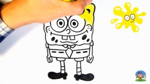 Как нарисовать ГУБКУ БОБА / Раскраска СПАНЧ БОБ для детей / How to Draw SpongeBob SquarePants