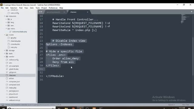 How do you protect .env file from public