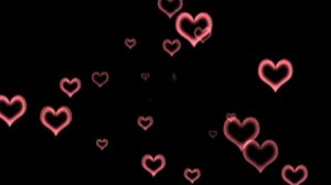 Футаж HD. Три файла - сердца, на черном фоне с масками