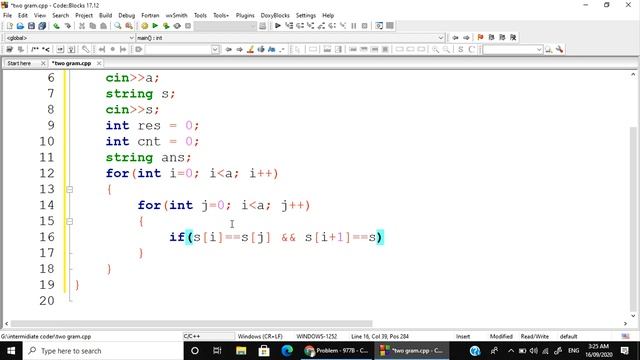 Codeforces "977B - Two-gram" solution( Bangla ) | Cpp language