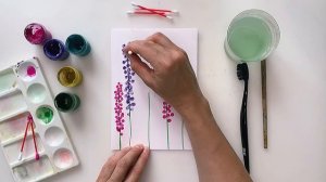 Рисуем цветы для мамы ватными палочками. Ясельная группа.