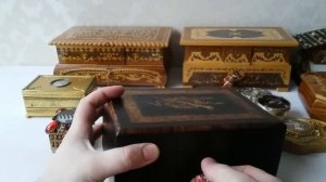 1910г Мозаика из Дерева Старинная Швейная Шкатулка. Внутренняя Отделка Новая.