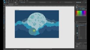 Affinity Designer. Рисуем луну с облаками